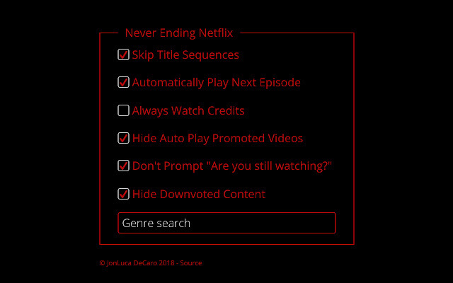 Extensie Netflix fara sfarsit